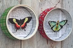 Upcycled DIY Christmas butterfly ornament