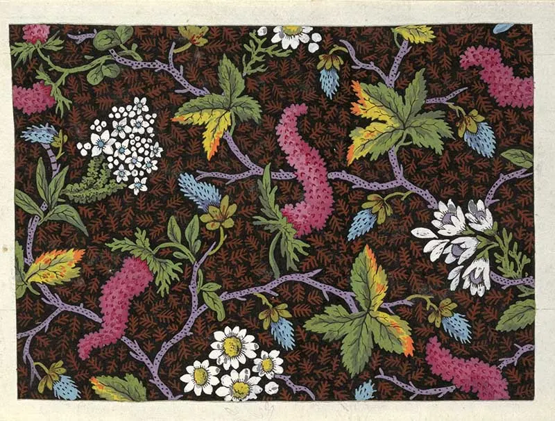 flower textiles White and pink floral design