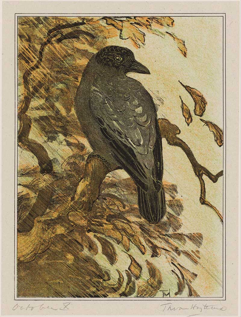 Pied Crow vintage Halloween art